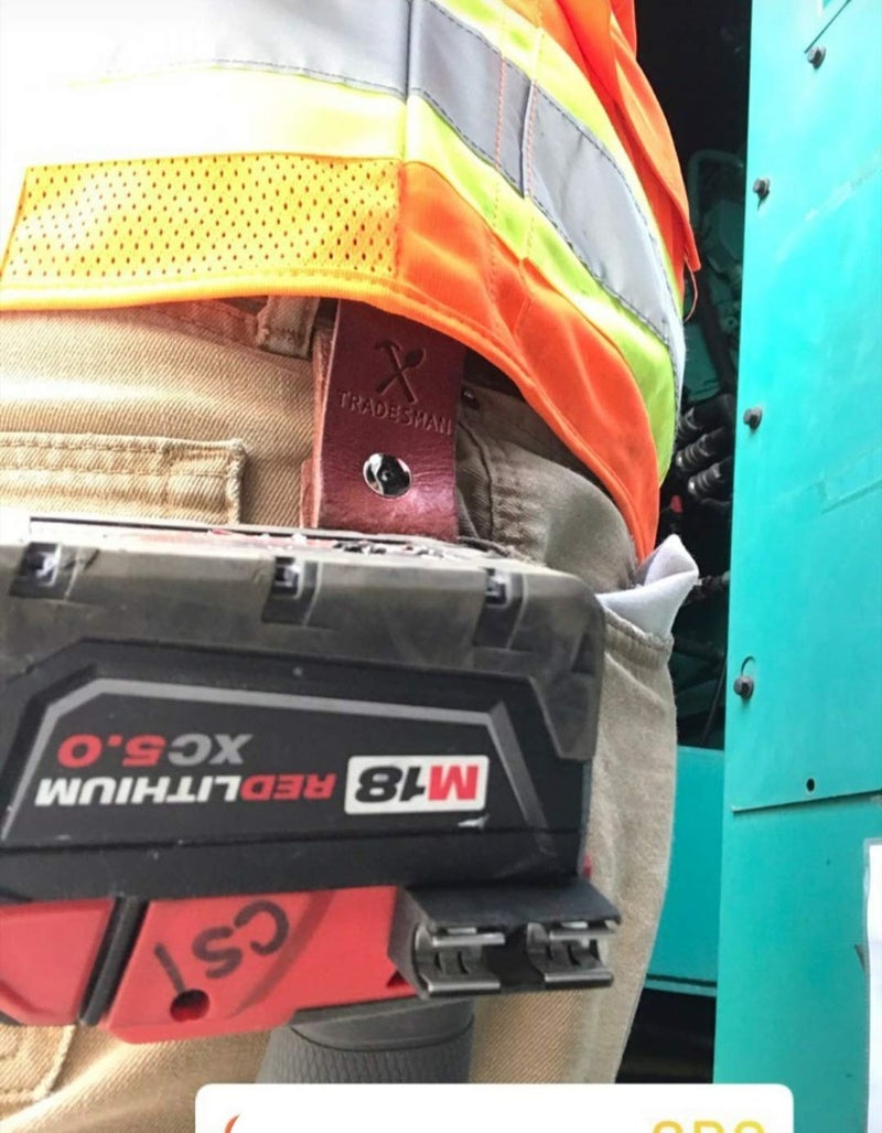 Tradesman Ods حامل شريط قياس حزام جلدي مشبك أداة تأثير حفر أداة ثقيلة متعددة الاستخدامات - Image 5